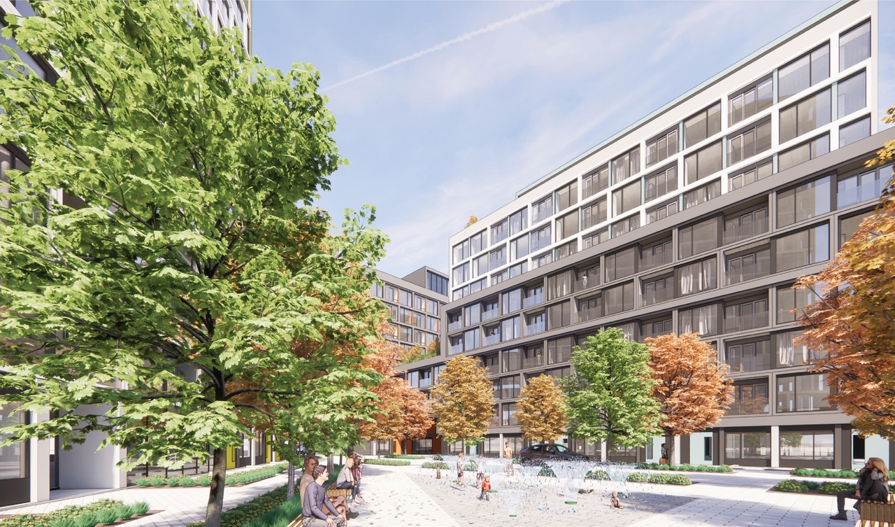 Rendering of building from page 33 of the file '2024-04-11 - Design Brief - D02-02-24-0006'