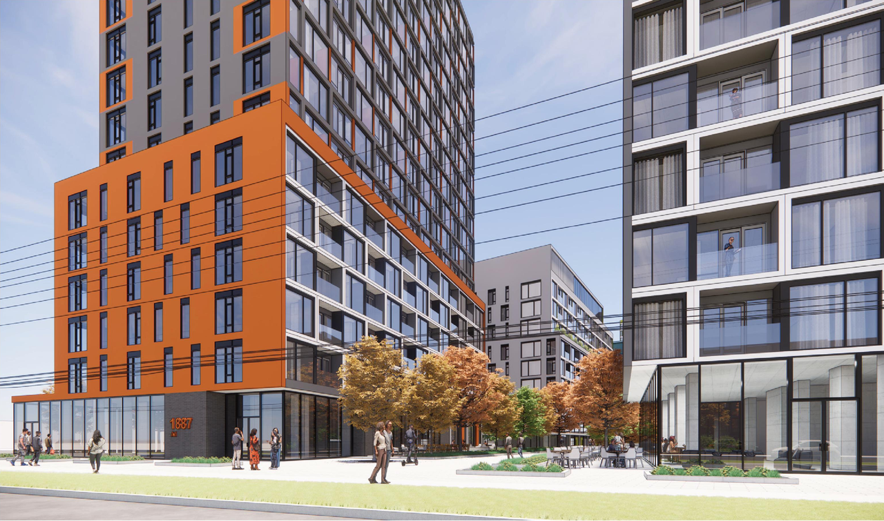 Rendering of building from page 34 of the file '2024-04-11 - Design Brief - D02-02-24-0006'
