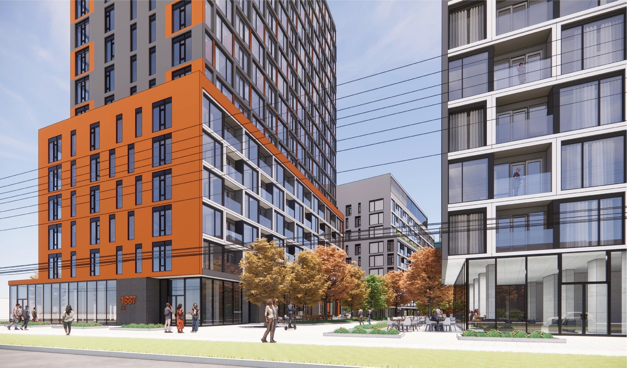 Rendering of building from page 34 of the file '2024-04-11 - Design Brief - D02-02-24-0006'