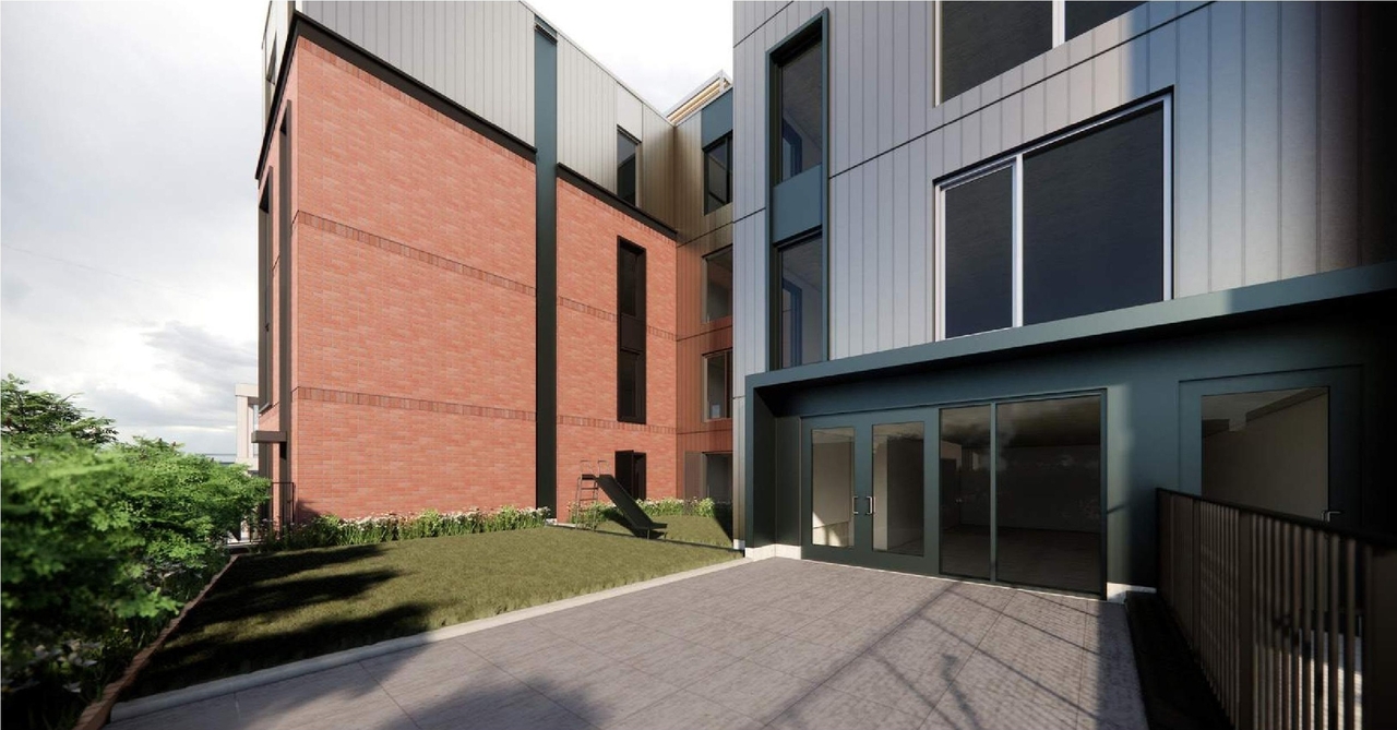 Rendering of building from page 10 of the file '2024-04-12 - Design Brief - D02-02-24-0007'