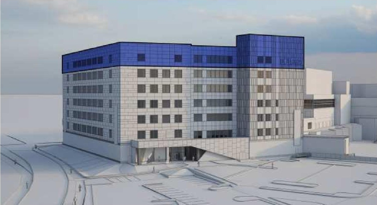 Rendering of building from page 34 of the file '2024-04-20 - Urban Design Brief - D02-02-24-0009'