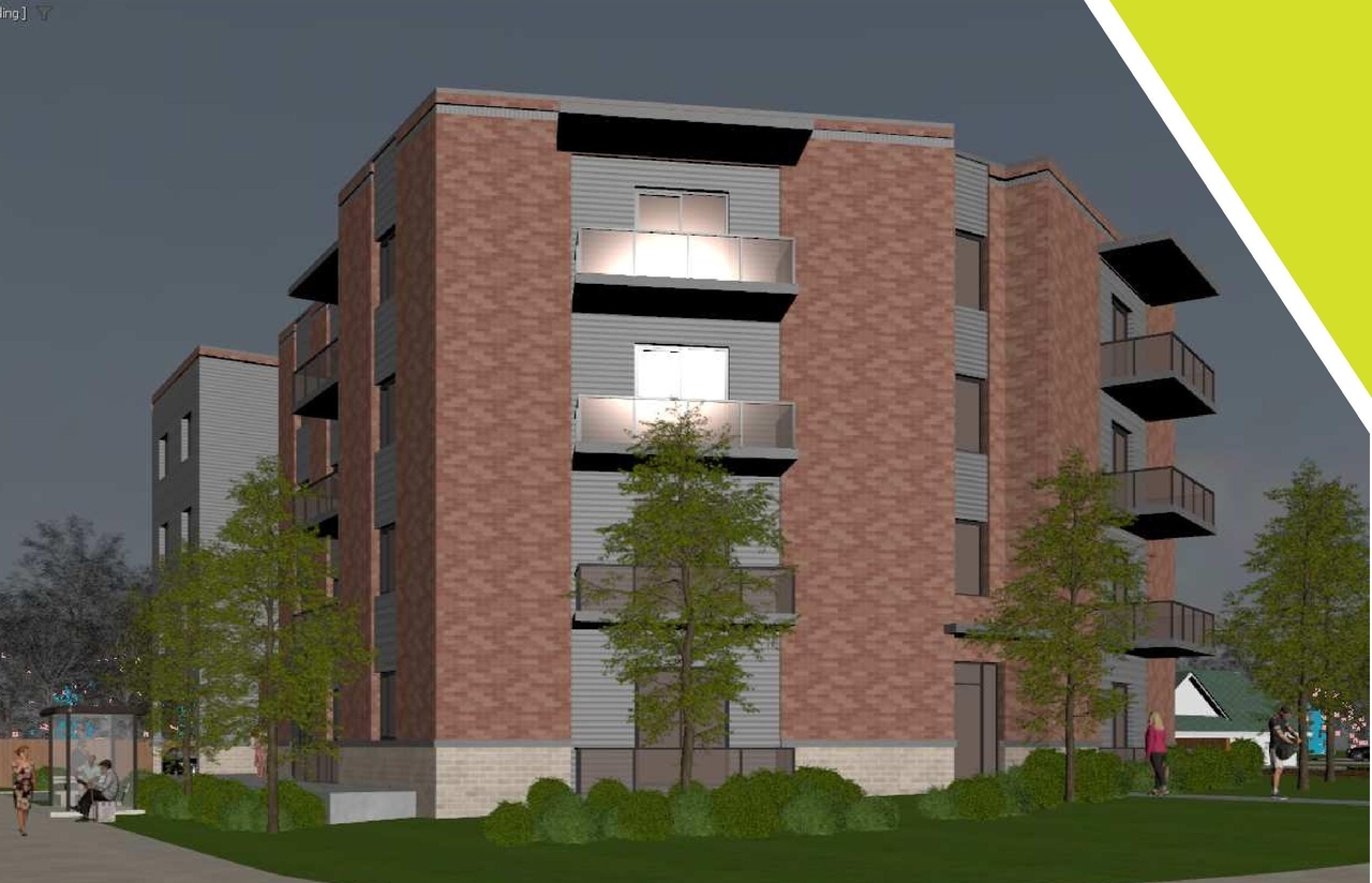 Rendering of building from page 1 of the file '2024-11-07 - urban design brief - D02-02-24-0016'