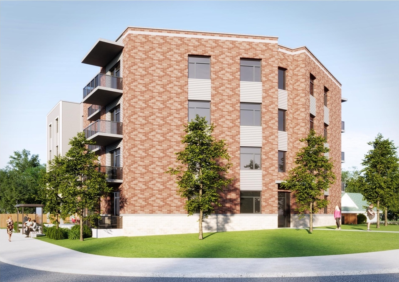 Rendering of building from page 4 of the file '2024-06-18 - Urban Design Brief - D02-02-24-0016'