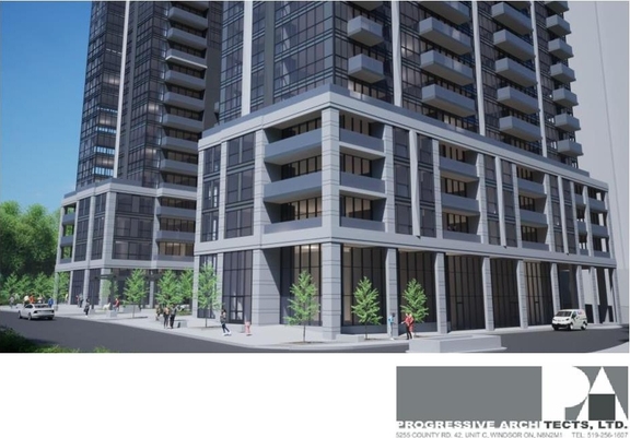 Rendering of building from page 23 of the file '2024-06-19 - Design Brief - D02-02-24-0017'