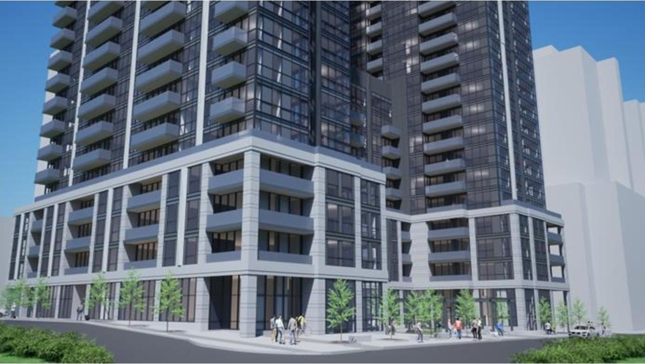 Rendering of building from page 23 of the file '2024-06-19 - Design Brief - D02-02-24-0017'