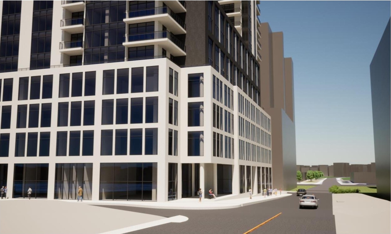 Rendering of building from page 21 of the file '2024-06-19 - Urban Design Review Panel Report - D02-02-24-0017'