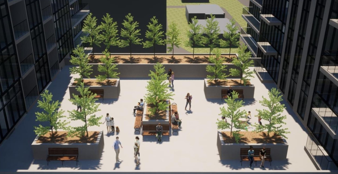 Rendering of building from page 26 of the file '2024-06-19 - Urban Design Review Panel Report - D02-02-24-0017'