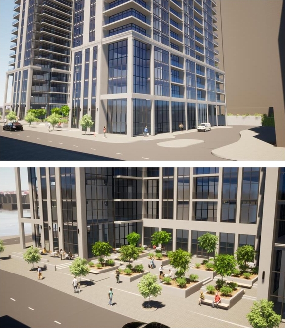 Rendering of building from page 27 of the file '2024-06-19 - Urban Design Review Panel Report - D02-02-24-0017'