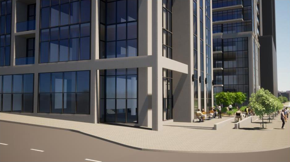 Rendering of building from page 27 of the file '2024-06-19 - Urban Design Review Panel Report - D02-02-24-0017'