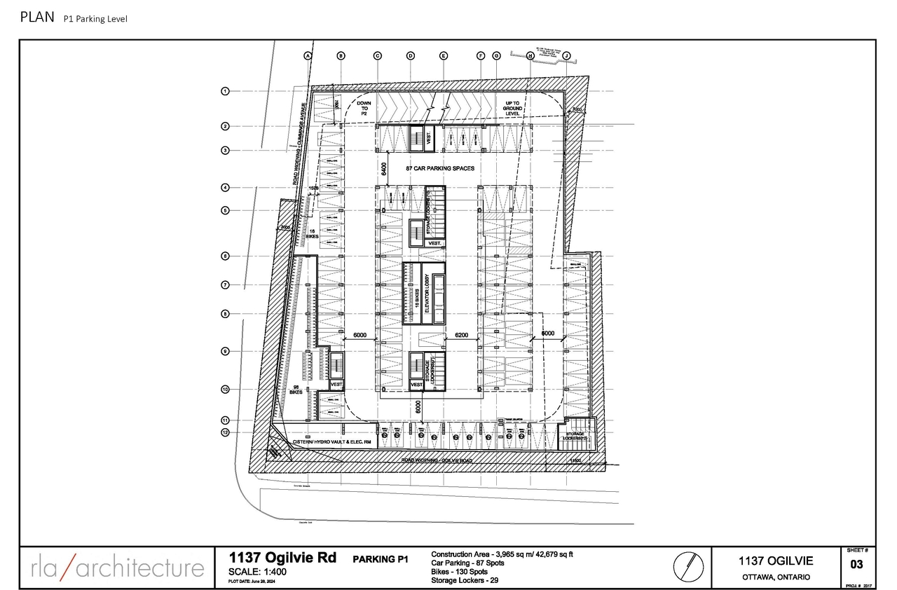 Construction site plan for project from page 24 of the file '2024-07-22 - UDRP Report - D02-02-24-0028'