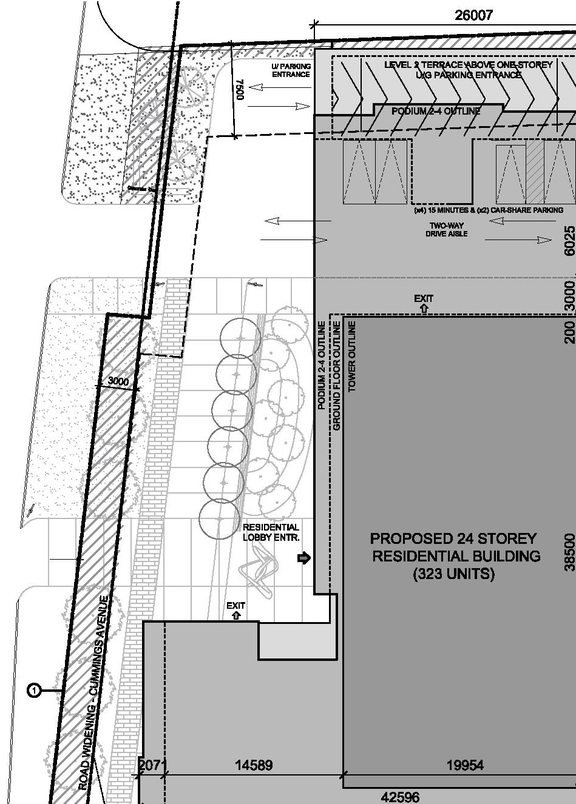 Construction site plan for project from page 8 of the file '2024-07-22 - UDRP Report - D02-02-24-0028'