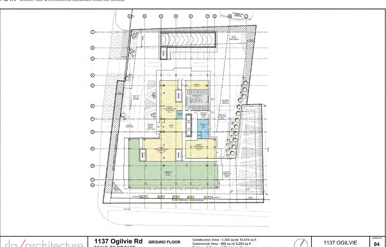 Construction site plan for project from page 9 of the file '2024-07-22 - UDRP Report - D02-02-24-0028'