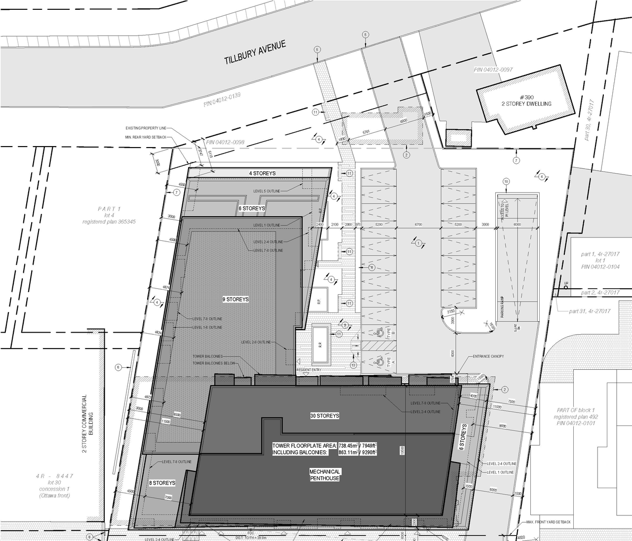 Construction site plan for project from page 22 of the file '2025-01-24 - Response to UDRP Recommendations - D02-02-24-0032'