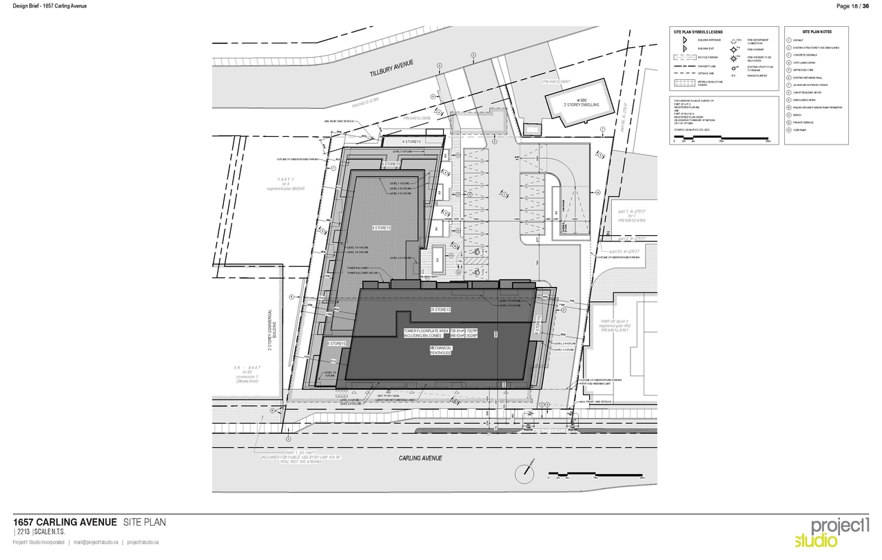Construction site plan for project from page 18 of the file '2025-01-24 - Design Brief - D02-02-24-0032'