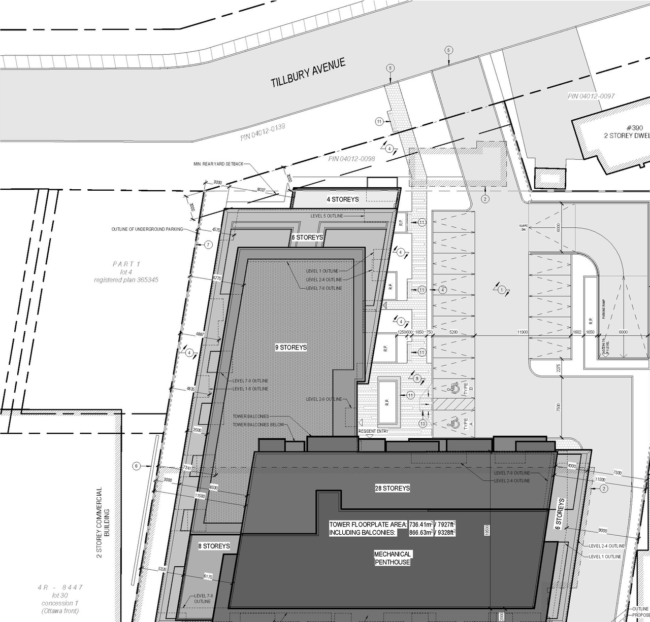 Construction site plan for project from page 18 of the file '2025-01-24 - Design Brief - D02-02-24-0032'