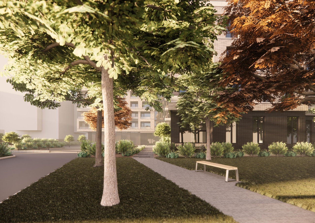 Rendering of building from page 30 of the file '2025-01-24 - Design Brief - D02-02-24-0032'