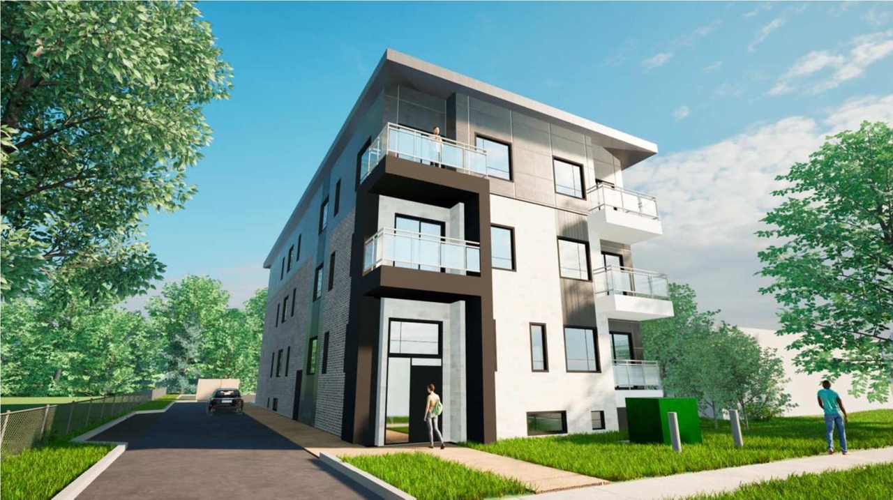 Rendering of building from page 6 of the file '2024-08-06 - Urban Design Brief - D02-02-24-0035'