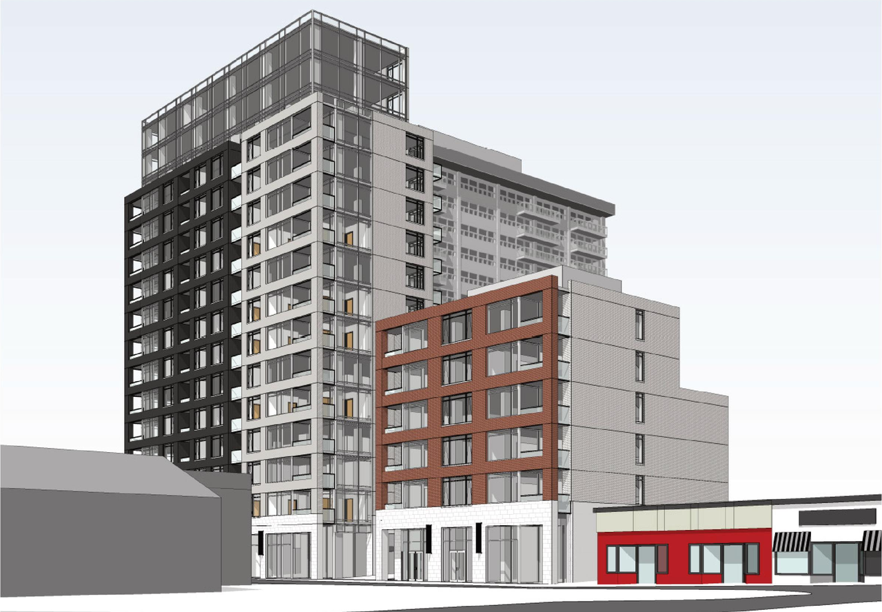 Rendering of building from page 11 of the file '2024-08-09 - Urban Design Review Panel Report - D02-02-24-0038'