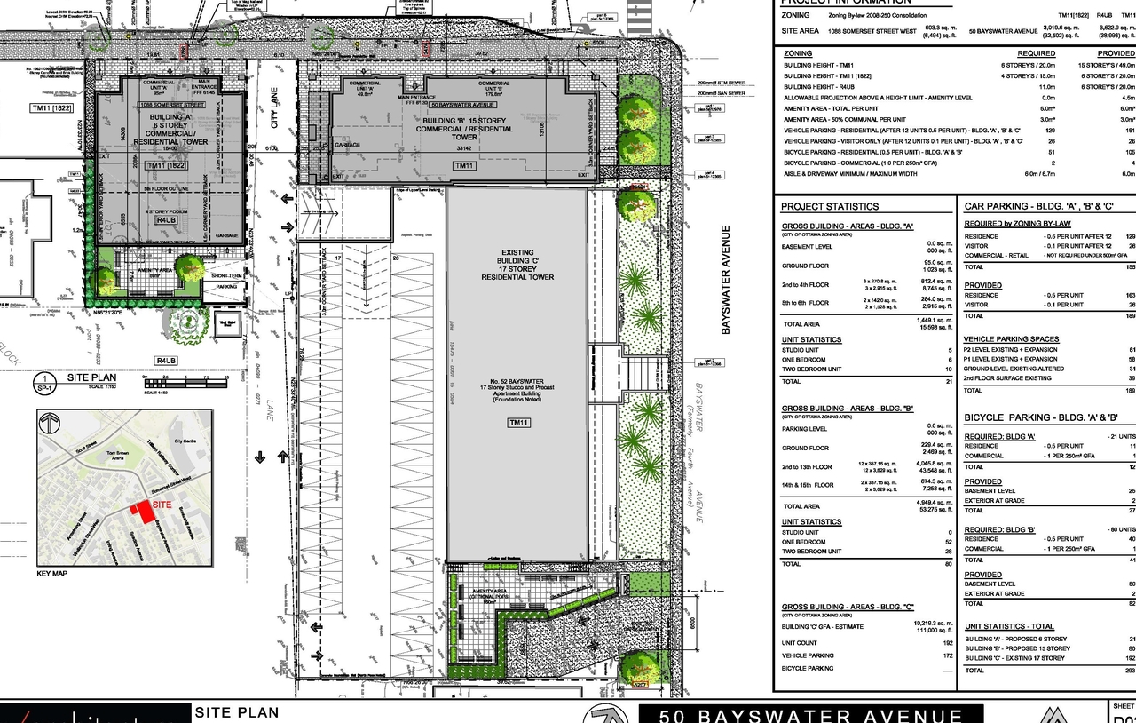 Construction site plan for project from page 17 of the file '2024-08-09 - Urban Design Review Panel Report - D02-02-24-0038'