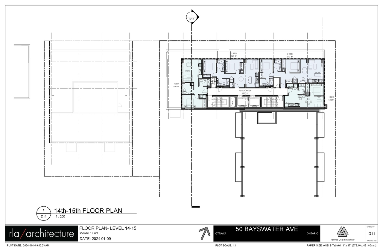 Floor plan for project from page 25 of the file '2024-08-09 - Urban Design Review Panel Report - D02-02-24-0038'