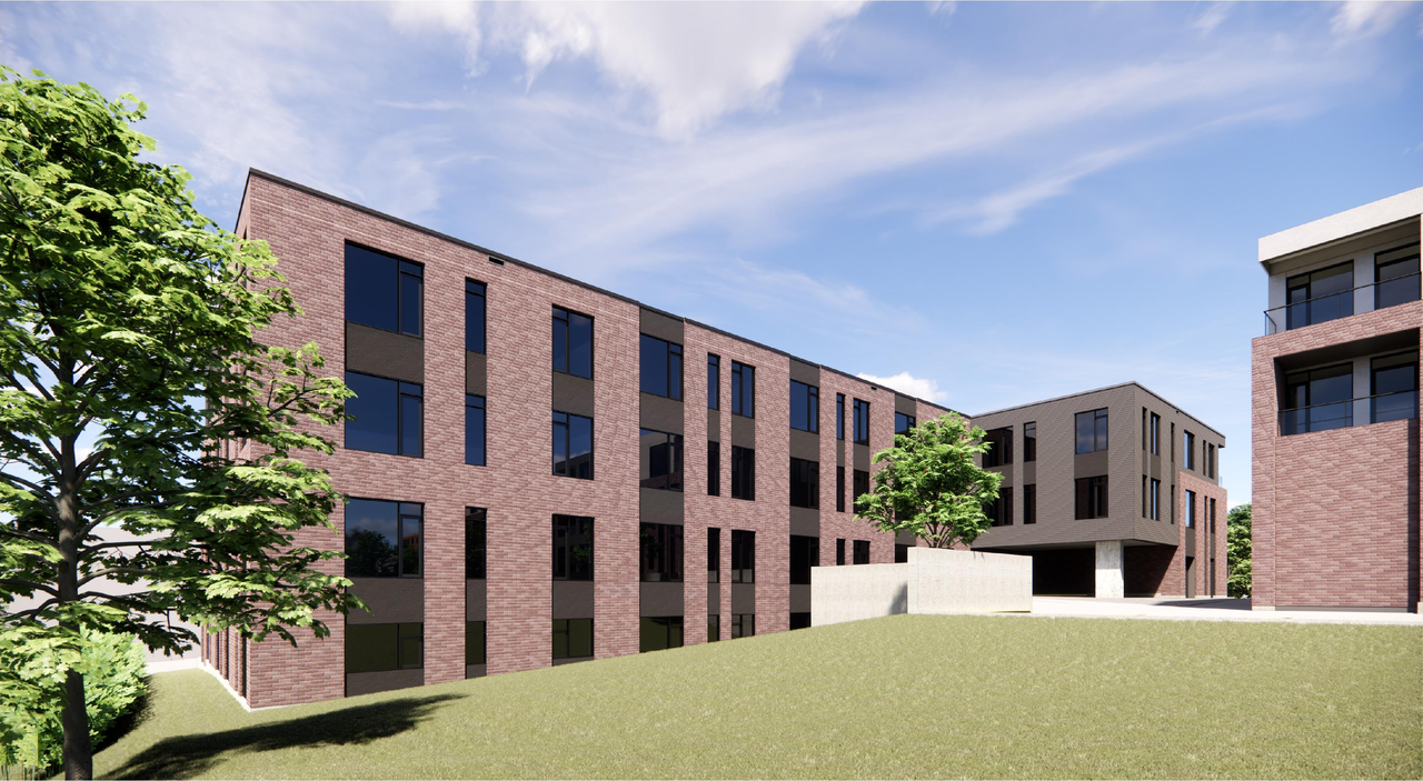 Rendering of building from page 12 of the file '2025-02-11 - Design Brief - D02-02-24-0041 and D07-12-24-0037'