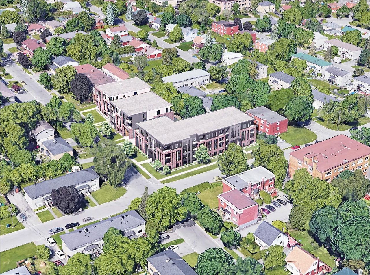 Rendering of building from page 7 of the file '2025-02-11 - Design Brief - D02-02-24-0041 and D07-12-24-0037'