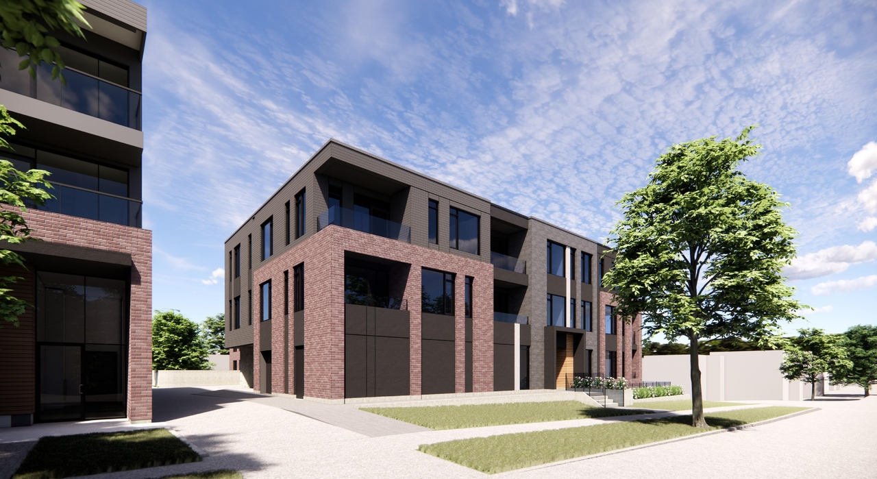 Rendering of building from page 9 of the file '2025-02-11 - Design Brief - D02-02-24-0041 and D07-12-24-0037'