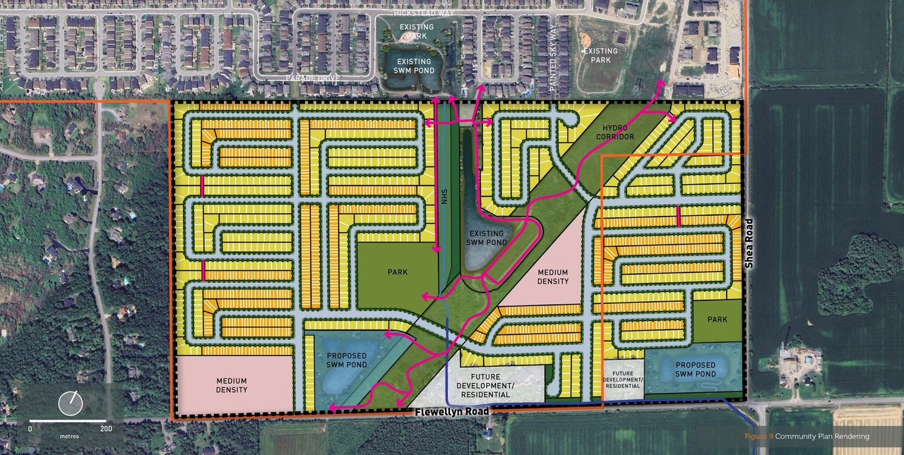 Construction site plan for project from page 15 of the file '2025-05-23 - Stittsville South Urban Design Brief - D02-02-24-0042'