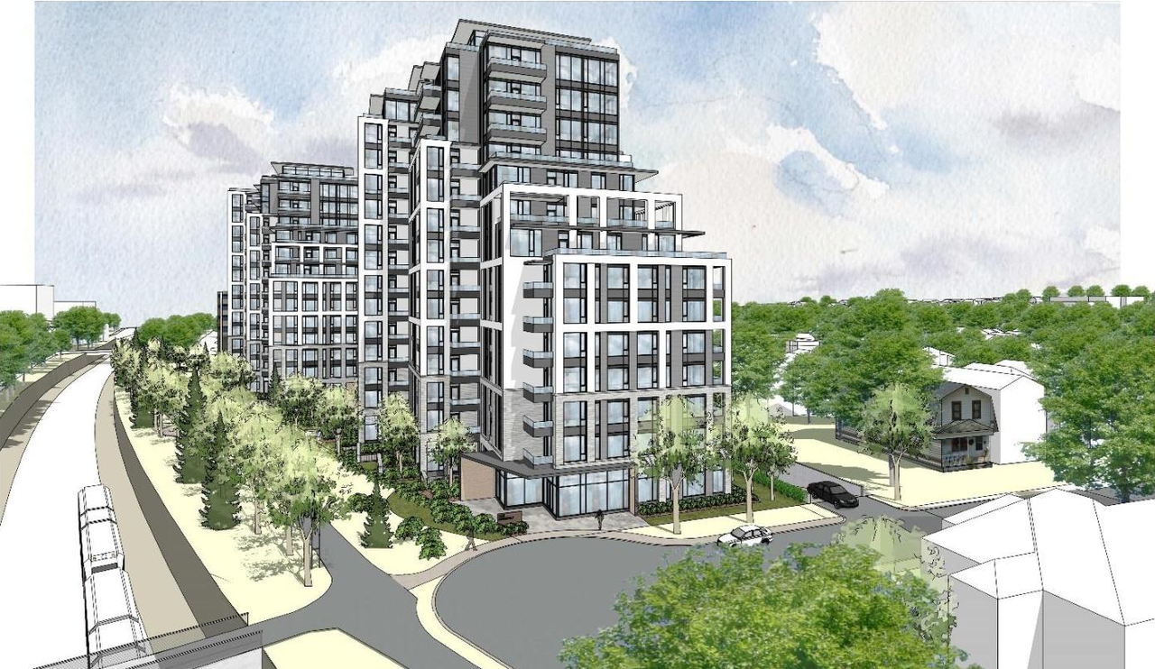 Rendering of building from page 20 of the file '2024-09-04 - Planning Rationale & Urban Design Brief - D02-02-24-0043'