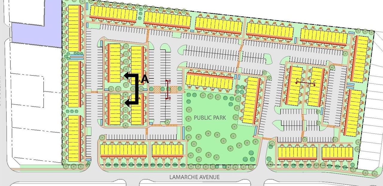Construction site plan for project from page 35 of the file '2024-11-15 - Urban Design Brief Planning Rationale - D02-02-24-0049'