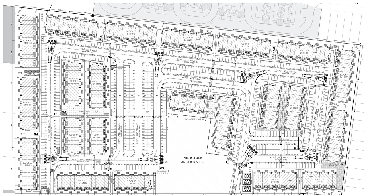 Construction site plan for project from page 17 of the file '2025-04-07 - Urban Design Brief - D02-02-24-0049'