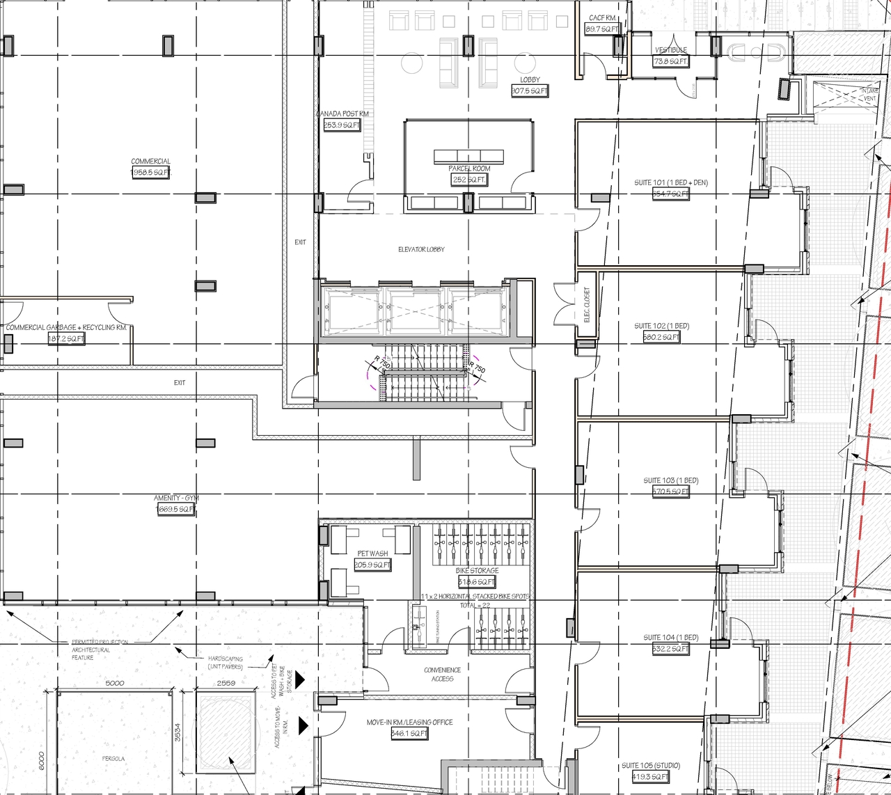 Construction site plan for project from page 3 of the file '2024-09-26 - Parking and Floor Plans - D02-02-24-0054'