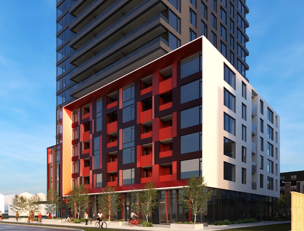 Rendering of building from page 20 of the file '2024-09-26 - Design Brief - D02-02-24-0054'