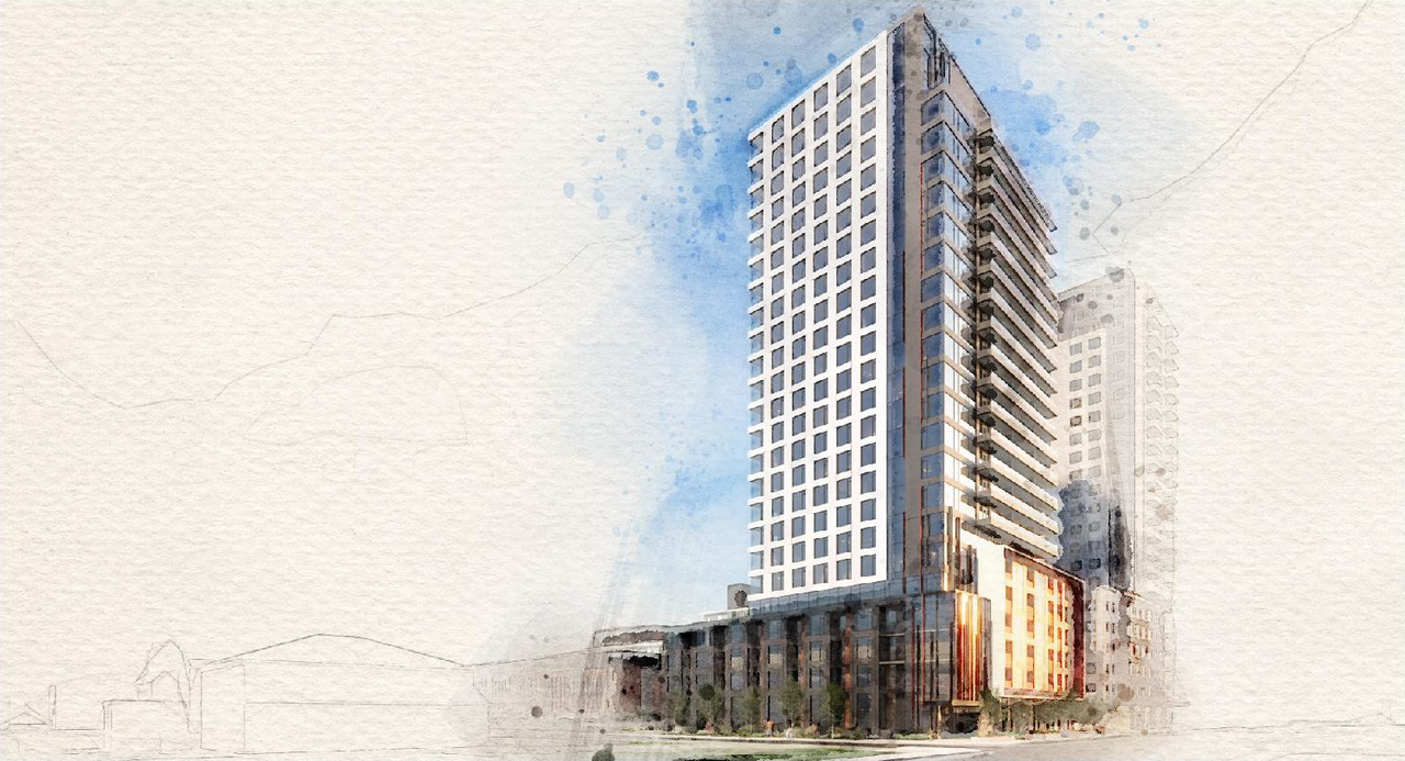 Rendering of building from page 21 of the file '2024-09-26 - Design Brief - D02-02-24-0054'
