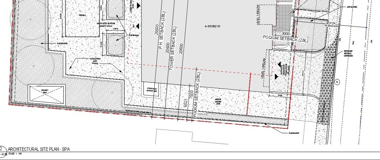Construction site plan for project from page 5 of the file '2024-09-26 - Design Brief - D02-02-24-0054'