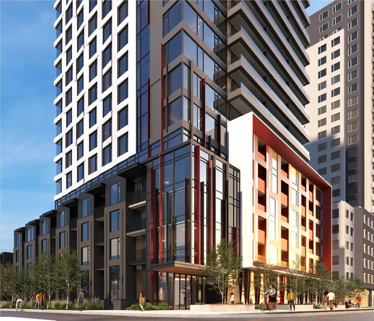 Rendering of building from page 7 of the file '2024-09-26 - Design Brief - D02-02-24-0054'