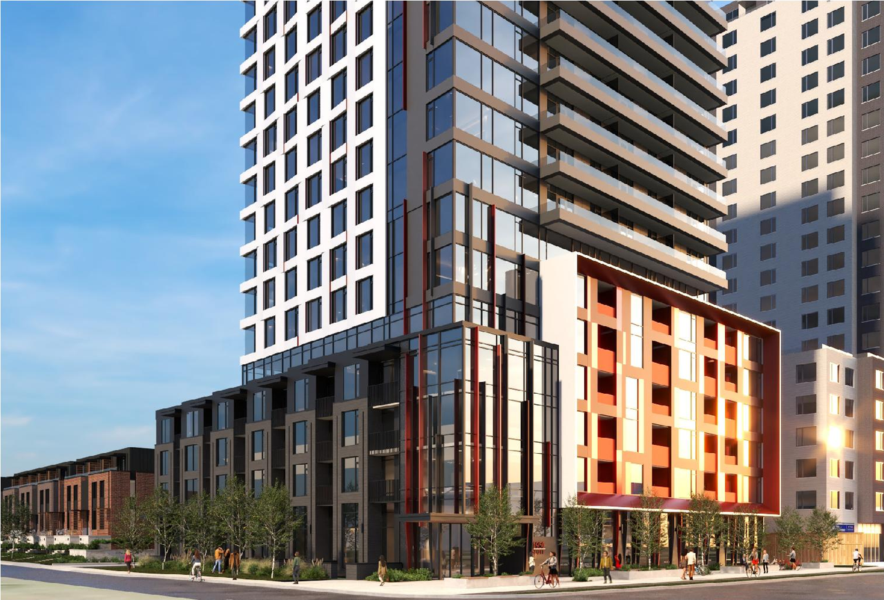 Rendering of building from page 9 of the file '2024-09-26 - Design Brief - D02-02-24-0054'