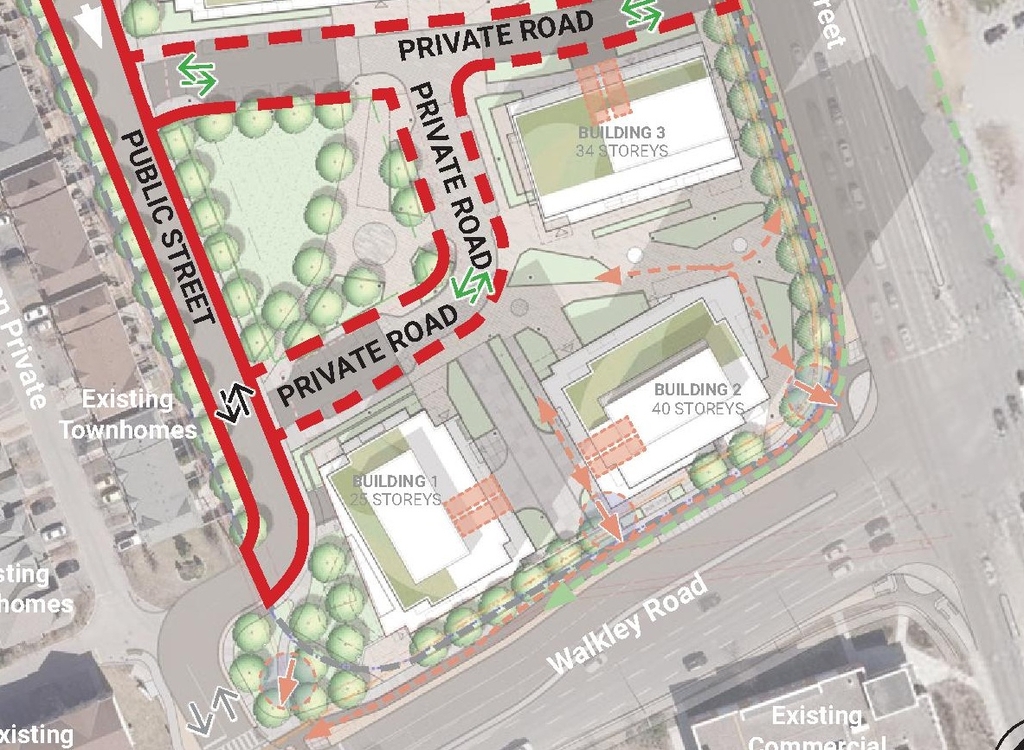 Construction site plan for project from page 34 of the file '2025-04-04 - Revised Design Brief - D02-02-24-0060'