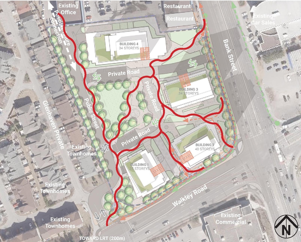 Construction site plan for project from page 35 of the file '2025-04-04 - Revised Design Brief - D02-02-24-0060'