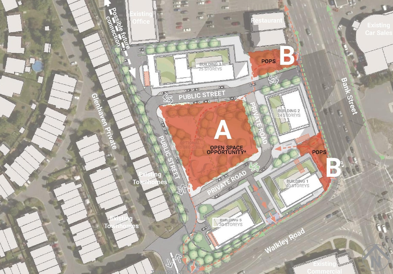 Construction site plan for project from page 35 of the file '2025-04-04 - Urban Design Review Panel Report - D02-02-24-0060'