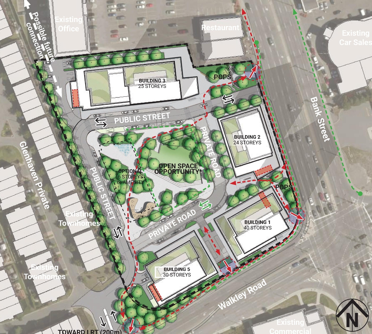 Construction site plan for project from page 9 of the file '2025-04-04 - Urban Design Review Panel Report - D02-02-24-0060'