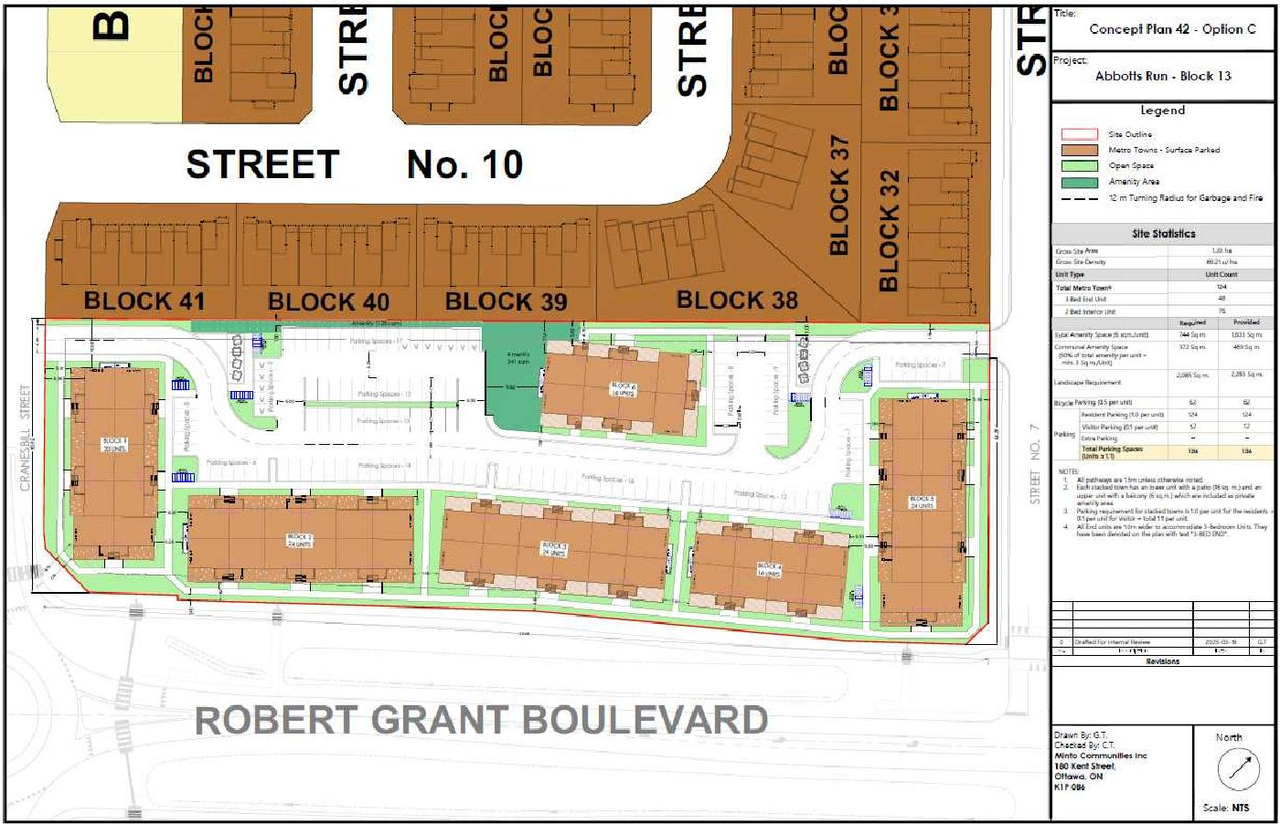 Construction site plan for project from page 21 of the file '2025-05-12 - Planning Rationale and Urban Design Brief - D02-02-24-0075'