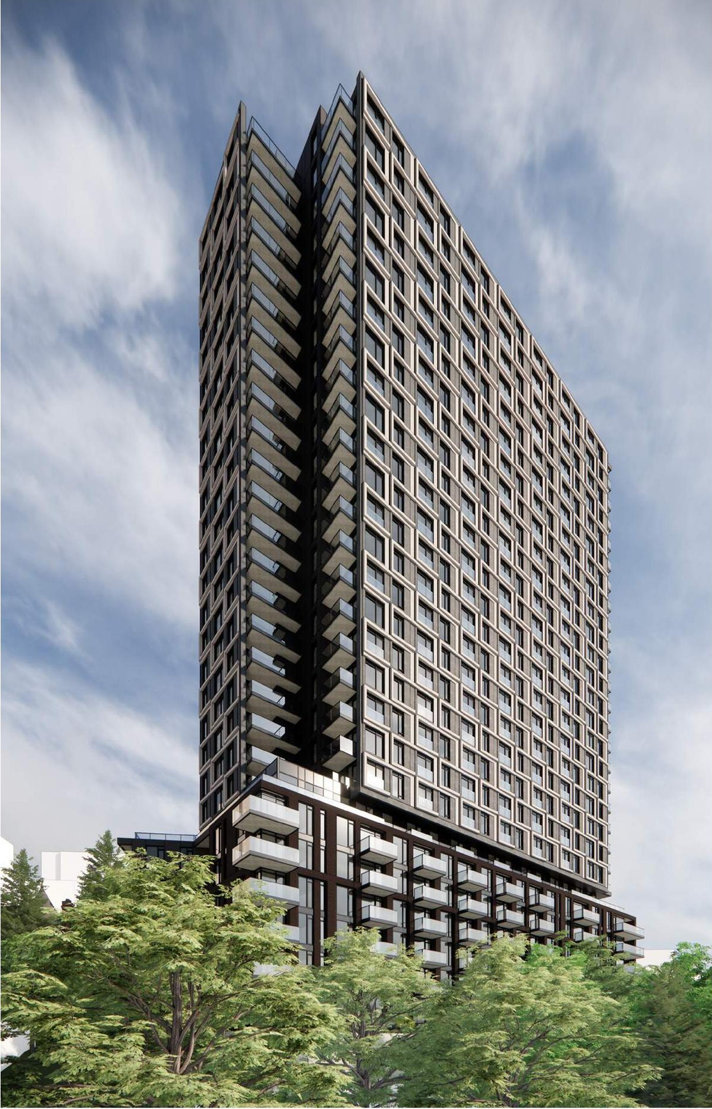 Rendering of building from page 13 of the file '2024-12-18 - Urban Design Brief - D02-02-24-0079'
