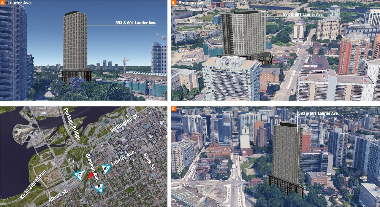 Rendering of building from page 6 of the file '2025-07-16 - Urban View Analysis - D02-02-24-0079'