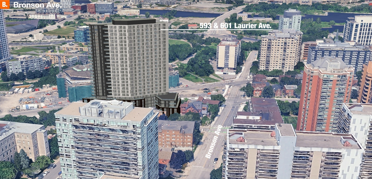 Rendering of building from page 6 of the file '2025-07-16 - Urban View Analysis - D02-02-24-0079'