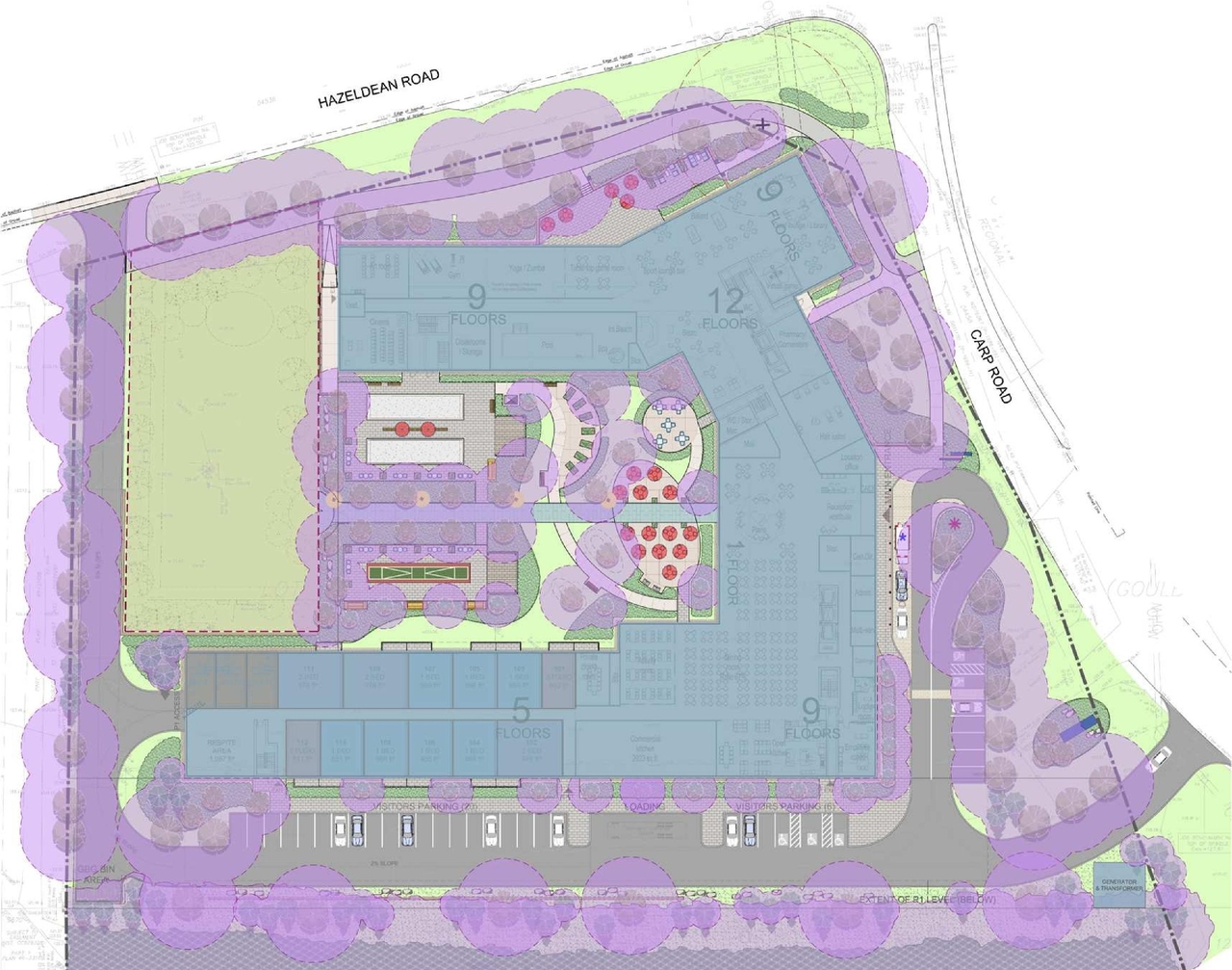 Construction site plan for project from page 34 of the file '2025-03-13 - UDRP Report - D02-02-24-0086'