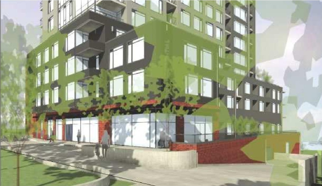 Rendering of building from page 8 of the file '2024-12-24 - Urban Design Brief Rev 2 - D02-02-24-0091'