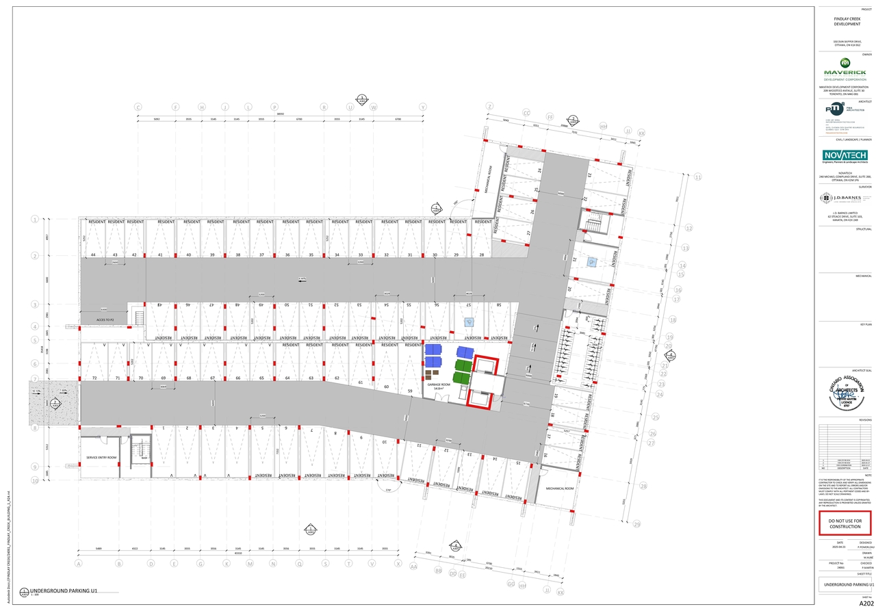 Construction site plan for project from page 4 of the file '2025-05-12 - Building 1 Floor Plans & Elevations - D02-02-25-0005'