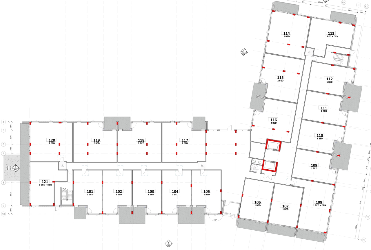 Construction site plan for project from page 5 of the file '2025-05-12 - Building 1 Floor Plans & Elevations - D02-02-25-0005'