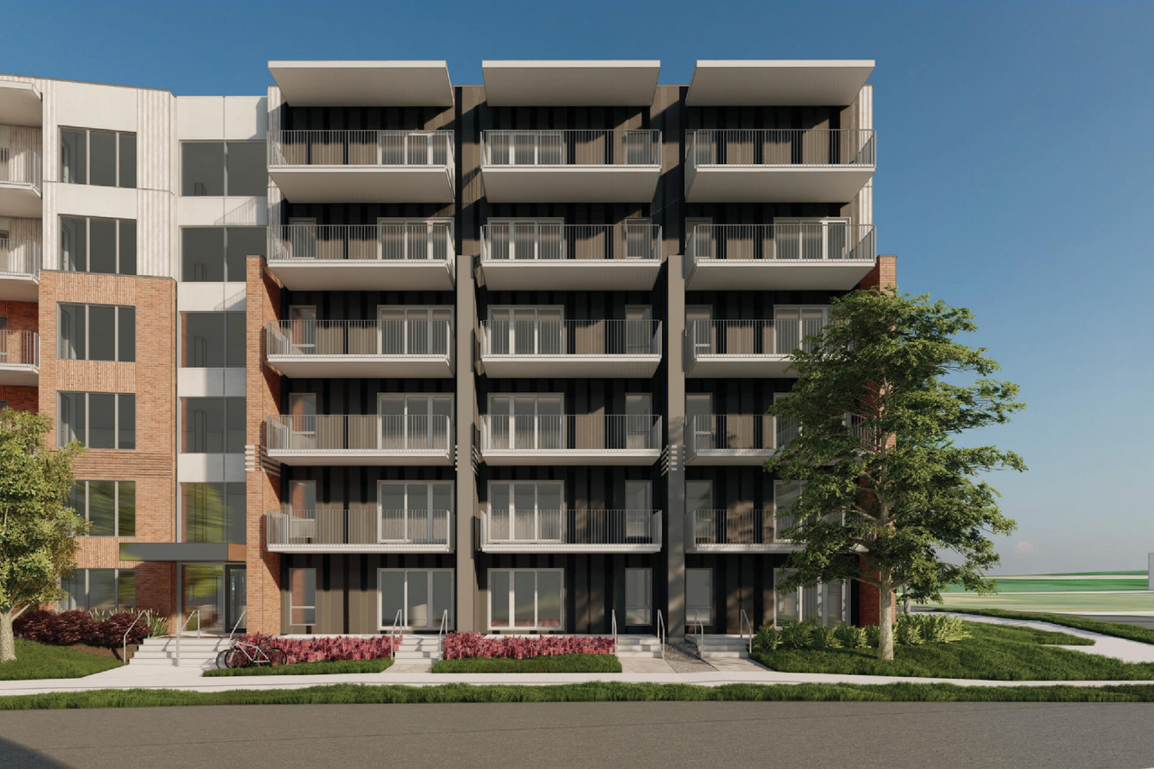 Rendering of building from page 28 of the file '2025-01-22 - (Residential) Urban Design Brief - D02-02-25-0005'